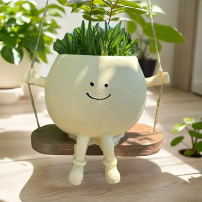 Cute Swing Face Succulent Planter