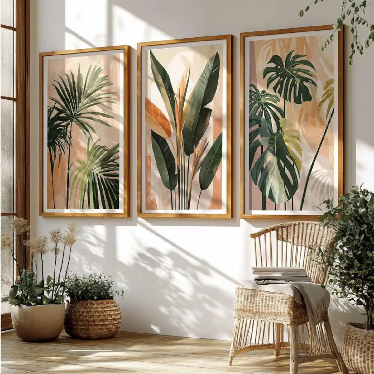 3pcs/set Vintage Palm Tree Canvas