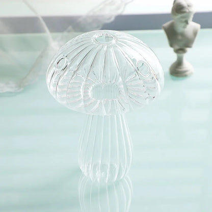 Mini Mushroom Glass Vase – Nordic Hydroponic Flower Decor