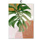 Modern Nordic Style Spring Green Plant Leaf Canvas Poster
