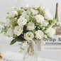 30cm Premium Silk Rose & Peony Bouquet (5 Big Heads & 4 Buds)