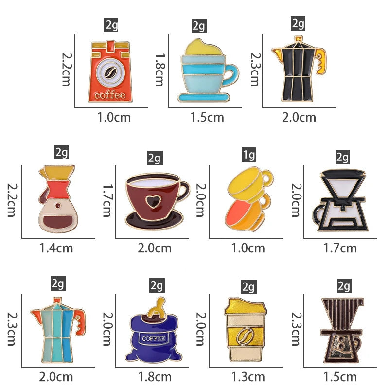 Coffee Maker Enamel Brooch Pin