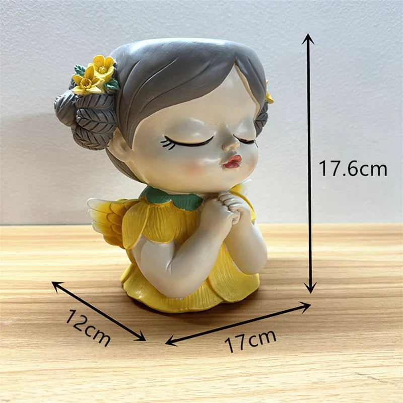 Silicone Mold Flower Fairy Prayer Flower Pot Resin Gypsum Crystal Dropping Glue Tool DIY Handmade Crafts