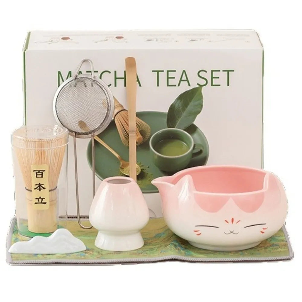 Pink Ceramic Matcha Tea Set