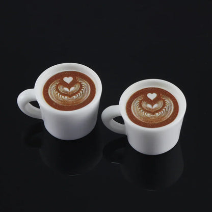 10pcs Cute Latte Art Coffe Cup Charms 3D Resin Drink Mug Pendants for Earring Necklace Keychain Dollhouse DIY Jewelry Making