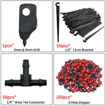 5-50 متر بولي كلوريد الفينيل 4/7 مم خرطوم ري الحدائق DIY مجموعات الري بالتنقيط الأنابيب الدقيقة مع قطارات قابلة للتعديل أداة التثقيب