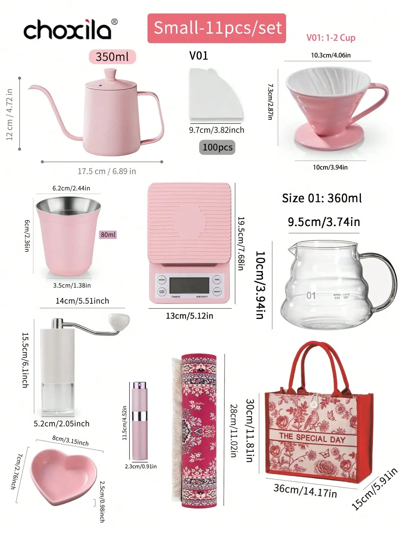 Pink Pour Over Coffee Set