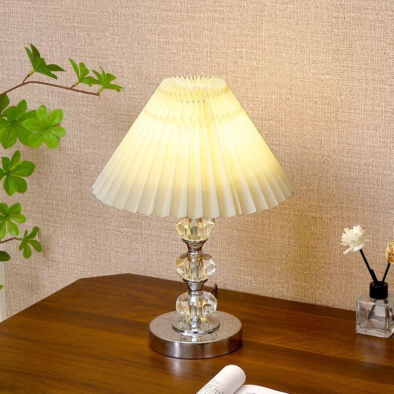 2026 Vintage Crystal Texture Desk Lamp USB Plug-in Ambient Light for Bedroom Living Room Table Decor Nightlight