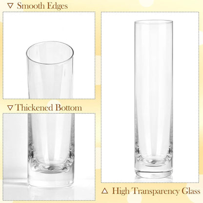 Clear Glass Cylinder Vase – Elegant Flower & Home Decor