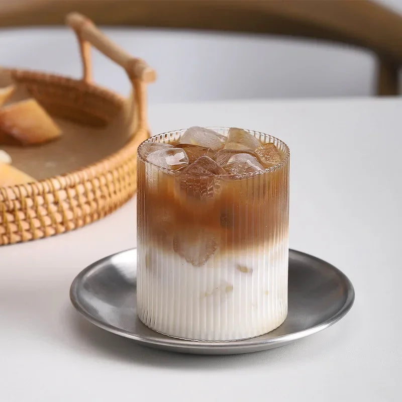 Striped Glass Coffee Mug 300/400ml