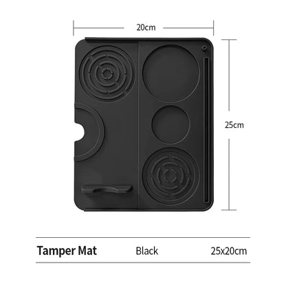 OANKR 2PCS Set 39X58cm Coffee Maker Pad and 25X20cm Espresso Tamping Mat Set, Anti-slip Mat for Kitchen Bar Counter Drain Tray