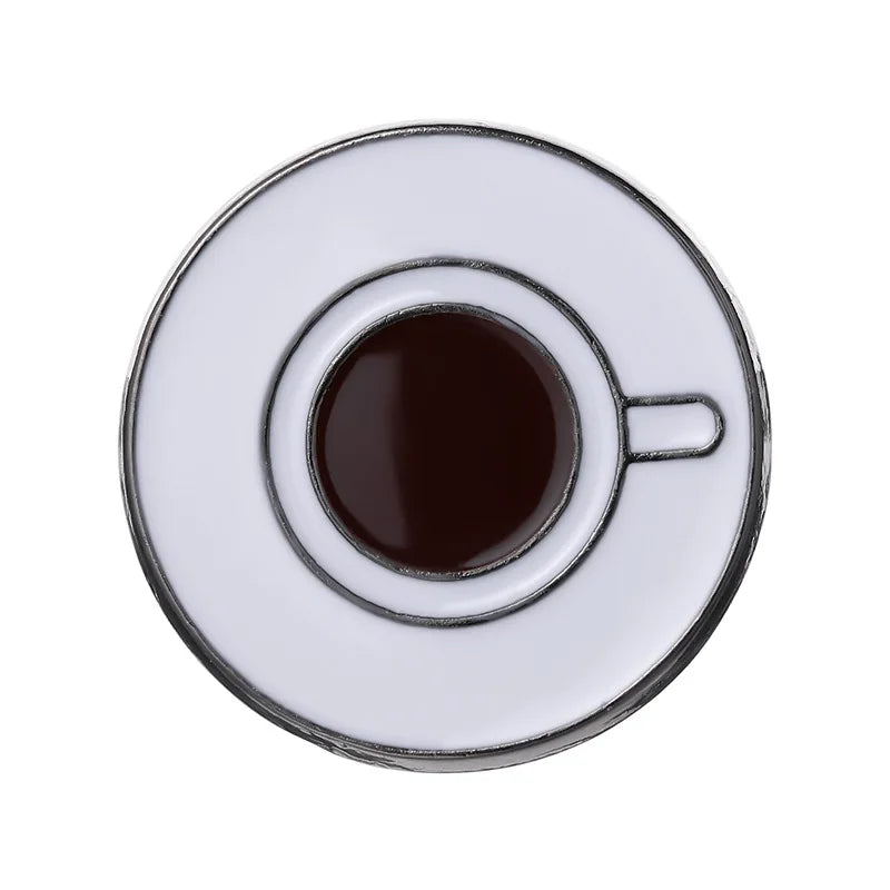 Coffee Maker Enamel Brooch Pin