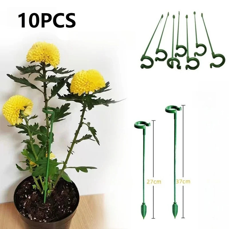 10pcs Gardening tools Plant potted flower fixed anti fall frame Shape support rod Reusable plant scaffold Bonsai fixing tool
