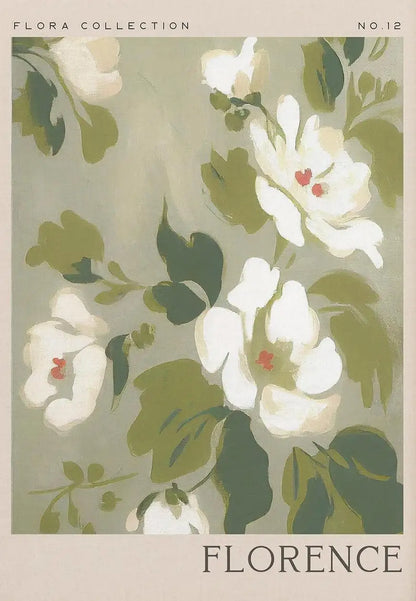 Abstract Retro Antalya Flower Art Canvas Poster