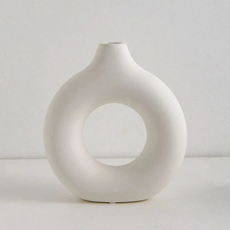 Simple Donut Shape Vase – Modern Flower Arrangement Home Decor
