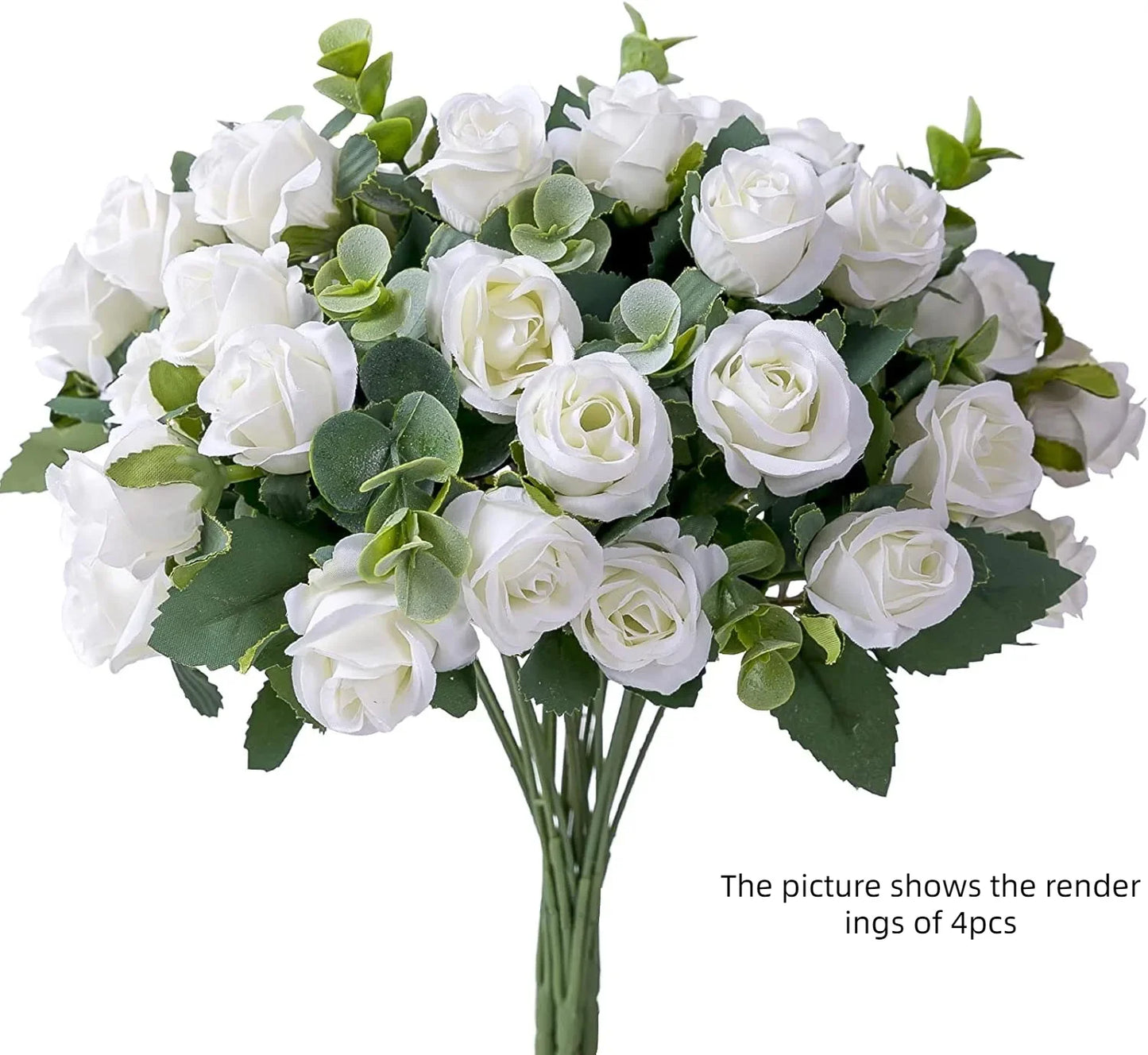 30CM Premium Silk Rose & Peony Bouquet with Eucalyptus Leaves