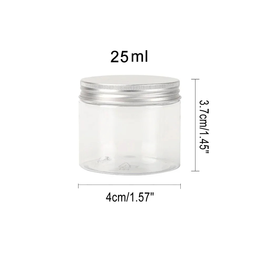 1/5/10pcs 20-250ml Aluminum Lid Jar,Storage Jars With Lids Aluminum Round Canister Empty Plastic Cosmetic Food Travel Bottle Pot
