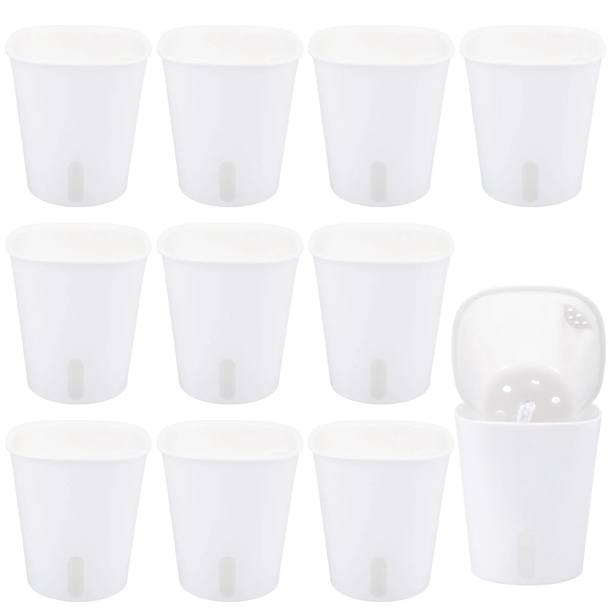 10 Pcs Self Watering Planter Lazy Hydroponic Flower Pot Plastic Translucent Self-absorbent Flower Pot Desktop Decoration