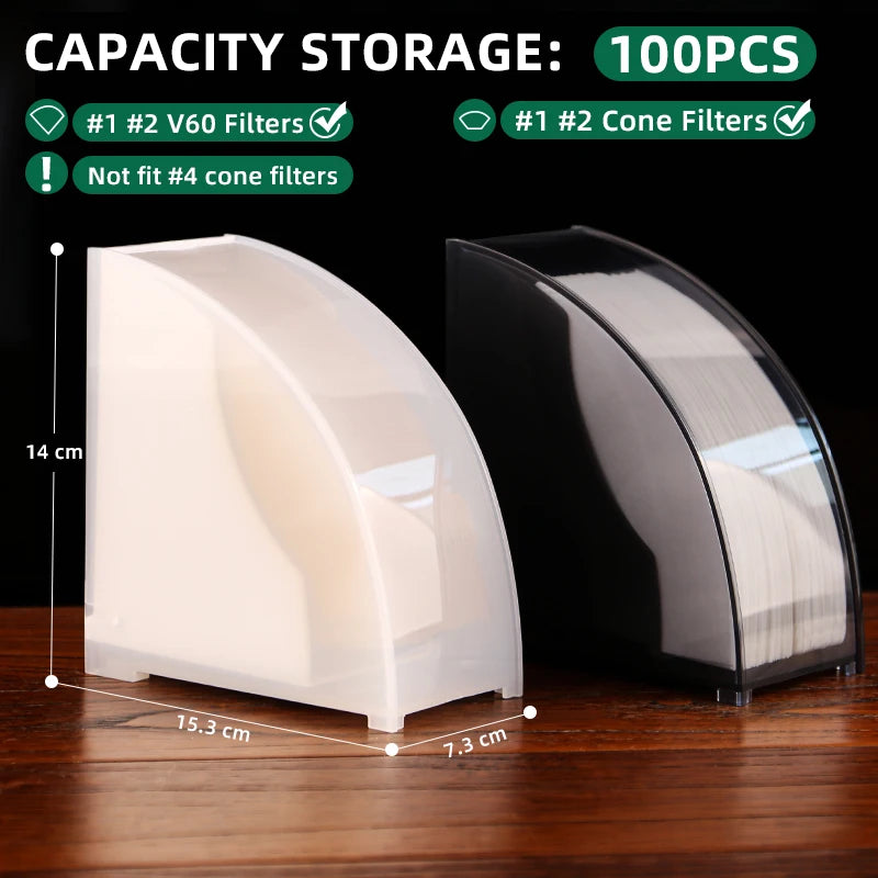 Hot Sell Fan-shaped Coffee Filter Paper Dustproof Bar Storage Rack Storage Box Dustproof Filter Paper Box