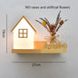 Modern Wooden LED Wall Lamp with Green Plant Design – Nordic Home Decor