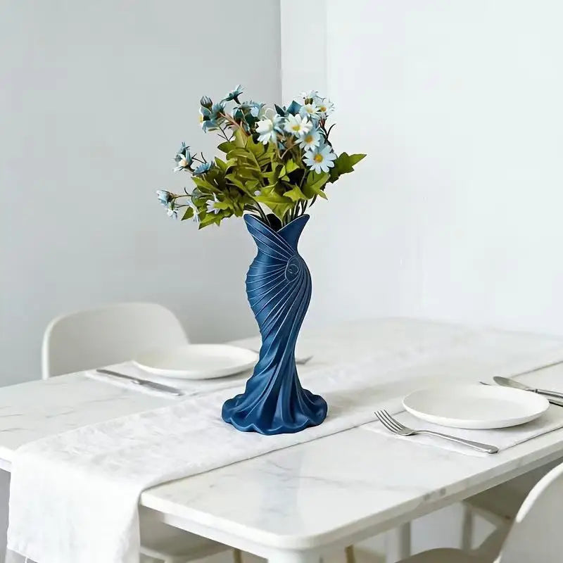 Elegant Dress Shape Plastic Vase – Modern Floral Home Decor
