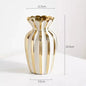 Nordic Retro Gold-Painted Cream Ceramic Vase