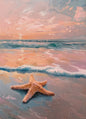 French Beach Vibes Canvas Print | Girly Tropical Wall Art
