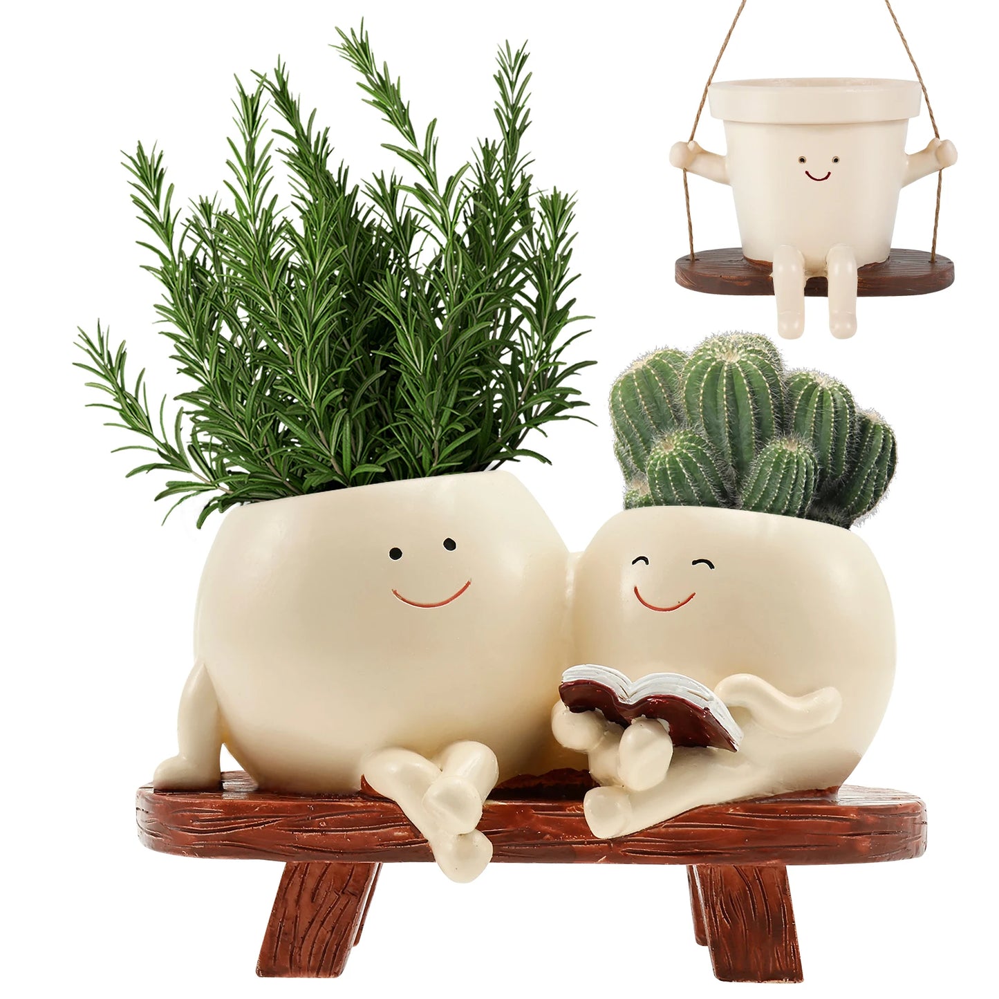Cute Smile Face Flower Pot for Succulents