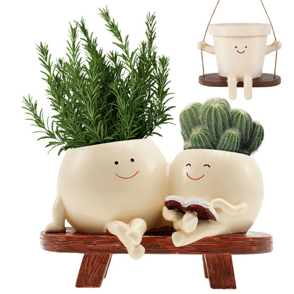 Cute Smile Face Flower Pot for Succulents