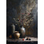 Retro Still Life Lemon & Olive Tree Frameless Canvas Poster