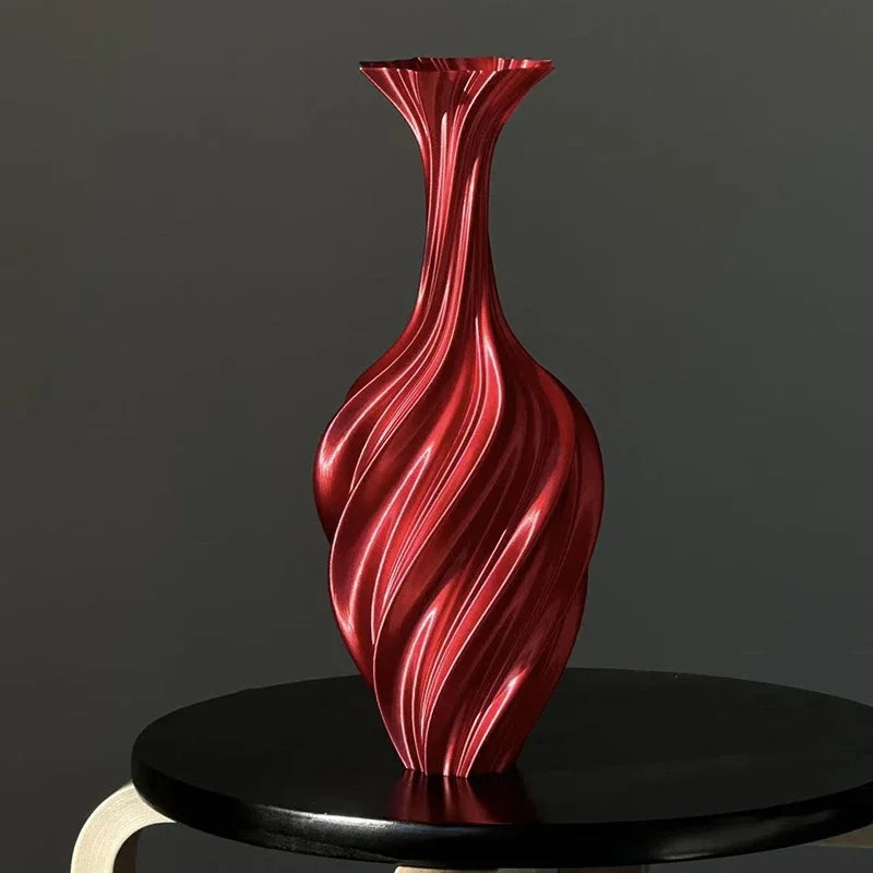 3D Printed Swirl Vase – Modern Aesthetic Flower Decor