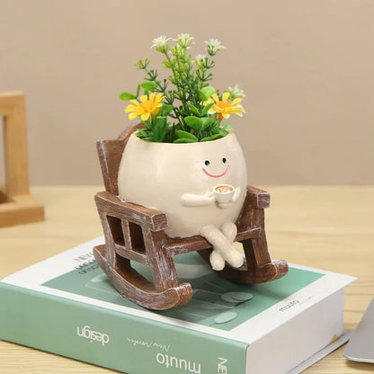 Cute Swing Face Succulent Planter