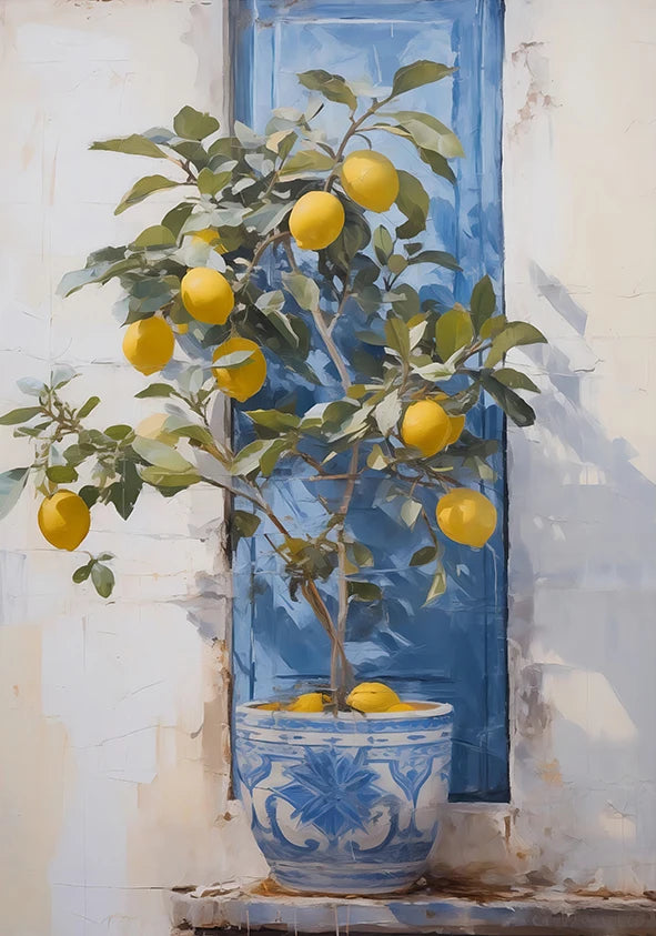 Retro Lemon Garden Canvas Wall Art 🍋🌿