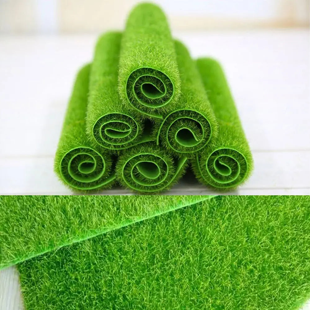 1Pc 15*15/30*30cm Artificial Grassland Simulation Moss Lawn Turf Fake Green Grass Mat Carpet DIY Micro Landscape Garden Decor