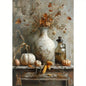 Retro Still Life Lemon & Olive Tree Frameless Canvas Poster