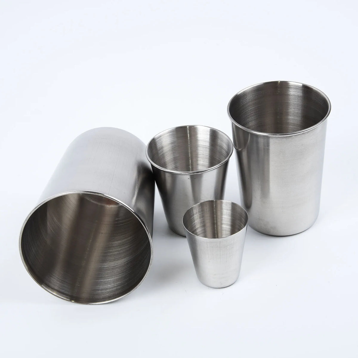Stainless Steel Cup 30/70/180/320ml Beer Cola Milkshake Cup For Outdoor Practical Travel Bar Coffee Shop Polished Interior