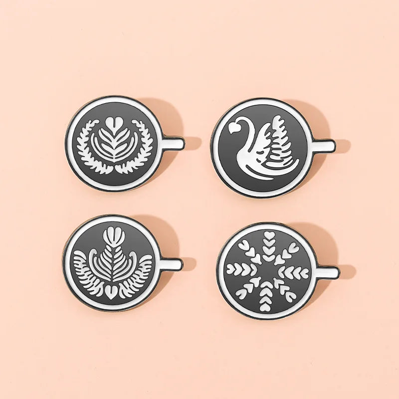 Coffee Maker Enamel Brooch Pin