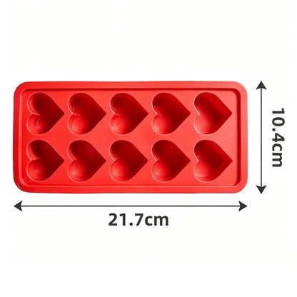10-Hole Heart Silicone Ice Mold