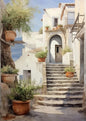 Retro Olive Tree & Lemon Canvas Wall Art