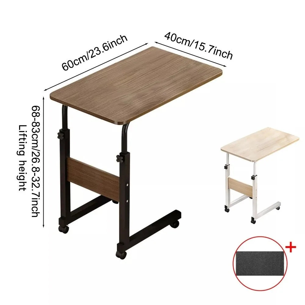 Durable Portable Over Bed Table Adjustable Height with Wheels Desktop Computer Table Bedside Table Home Use