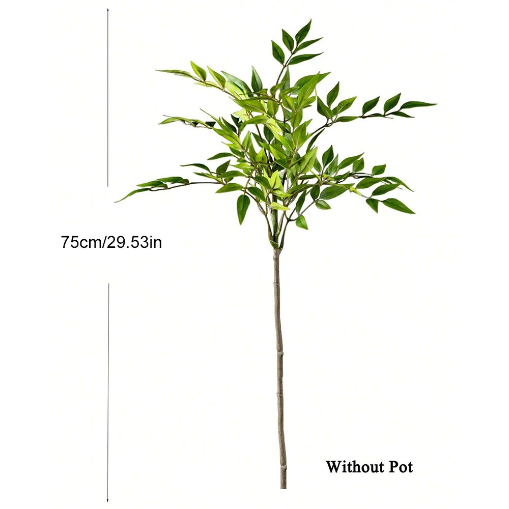 75-140cm Artificial Nandina Tree – Tall Green Plant Decor for Home & Office