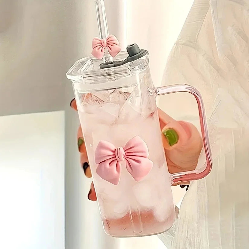 Elegant Butterfly Glass Tumbler with Straw & Handle 🦋🥤
