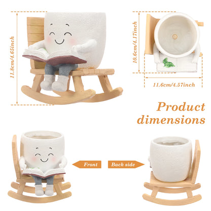 Cute Chair Smile Face Planter