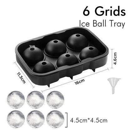 Ice Cube Tray Silicone Ice Ball Freezer Mold Square Ice Cube Maker with Lid 4/6/8 Grids for Whiskey Cocktail Coffee Accessories