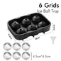 Ice Cube Tray Silicone Ice Ball Freezer Mold Square Ice Cube Maker with Lid 4/6/8 Grids for Whiskey Cocktail Coffee Accessories