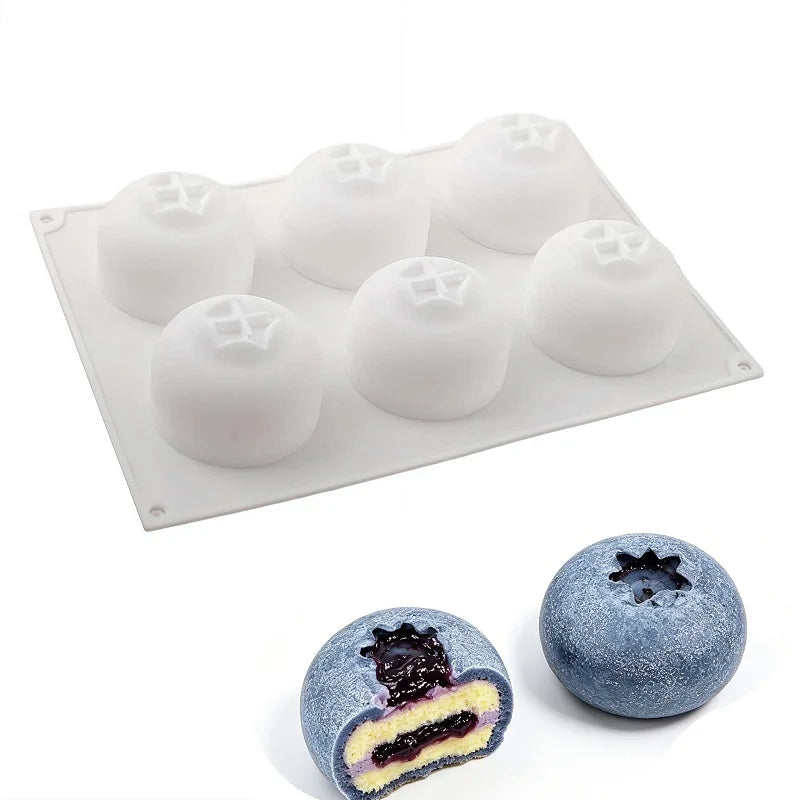 6-Cavity Blueberry Silicone Dessert Mold