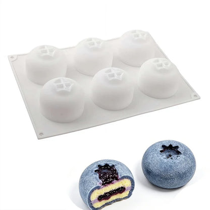 6-Cavity Blueberry Silicone Dessert Mold