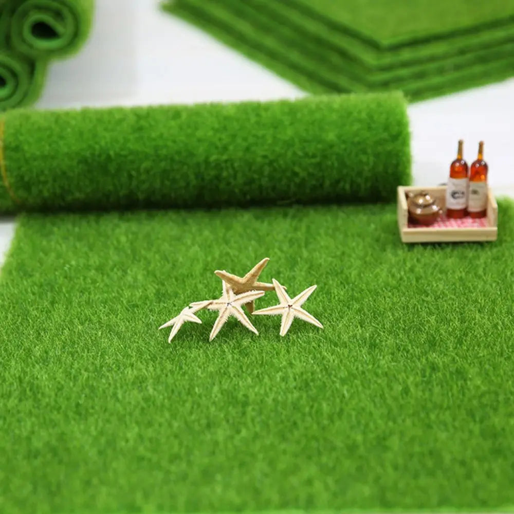 1Pc 15*15/30*30cm Artificial Grassland Simulation Moss Lawn Turf Fake Green Grass Mat Carpet DIY Micro Landscape Garden Decor