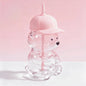 Bear Glass Cup with Lid & Straw 🐻🥤