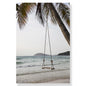 Tropical Beach Ocean Palm Tree & Banana Leaves Canvas Poster